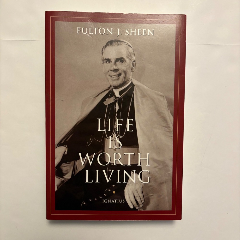 Ignatius Press Life Is Worth Living Book Fulton J Sheen OS Paperback Red Cover